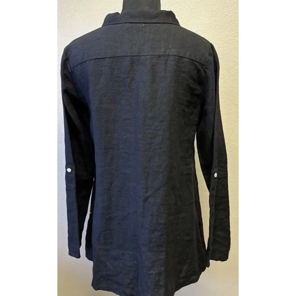 ANTHROPOLOGIE NWT Kyla Seo Small Linen Embroidered Lenni Tunic Blouse Boho - Picture 3 of 8